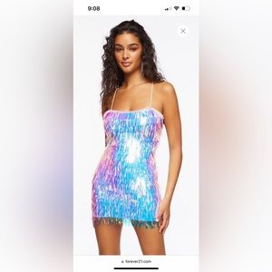Forever 21 Iridescent Fringe Mini Party Dress